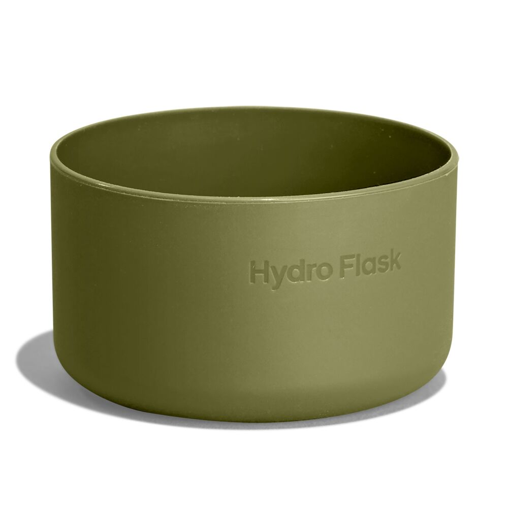 Olive green Hydro Flask silicone cup or bowl with smooth matte finish, straight sides, rounded rim, and "Hydro Flask" embossed on the side.